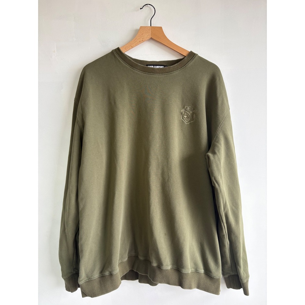 Good Company Mens 3XL Olive Green Bear Graphic Embroidered Cotton Sweatshirt